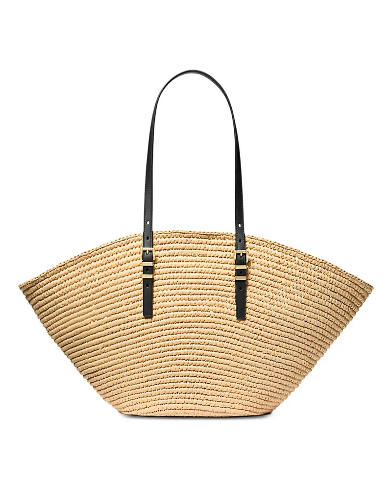 Michael Kors Isa woven straw tote bag - Nude Nude