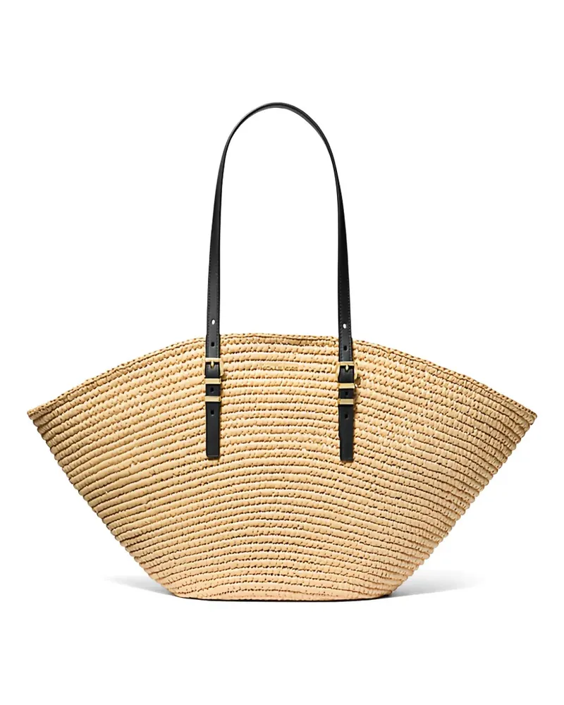 Michael Kors Isa woven straw tote bag - Nude Nude