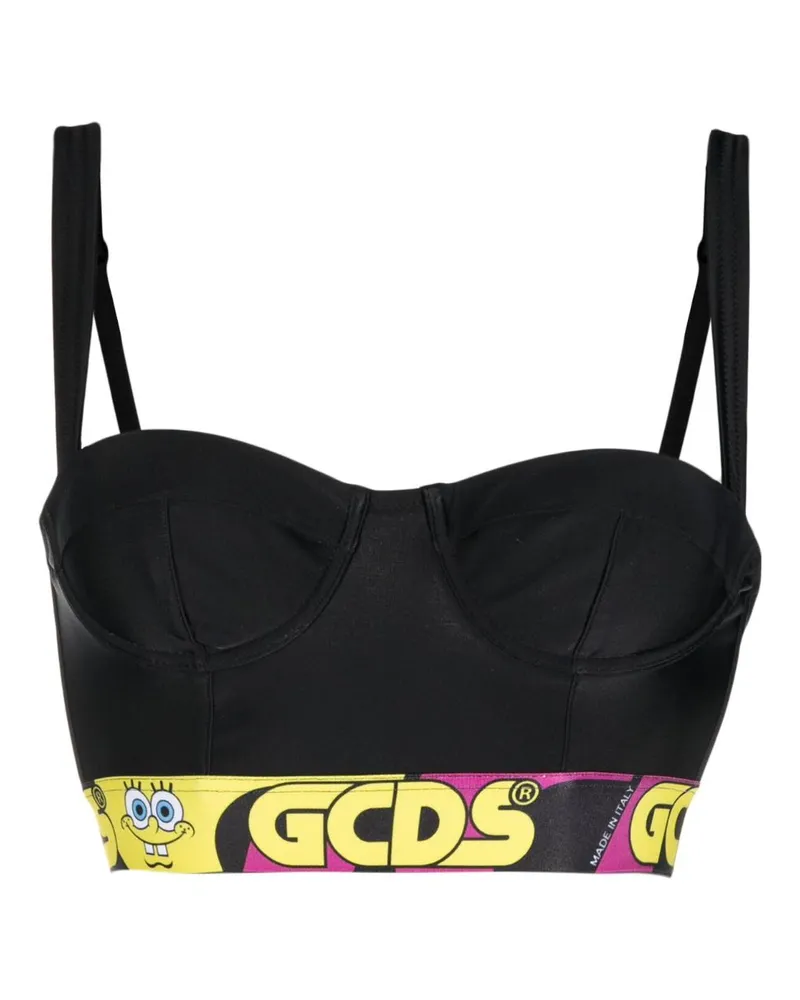GCDS Cropped-Top mit Logo - Schwarz Schwarz
