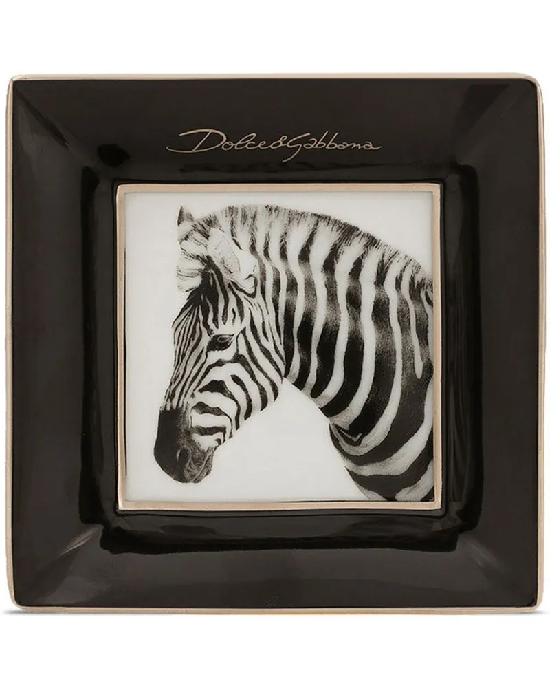 Dolce & Gabbana Schmuckablage aus Porzellan (10cm) - Schwarz Schwarz