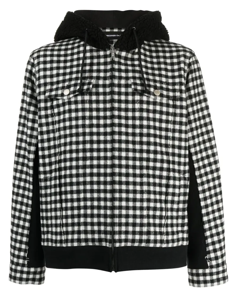 Undercover Karierte Kapuzenjacke - Schwarz Schwarz