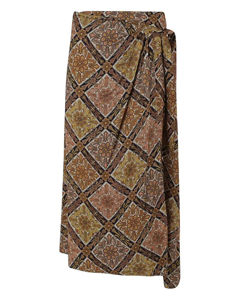 Etro Midirock mit Blumen-Print - Braun Braun