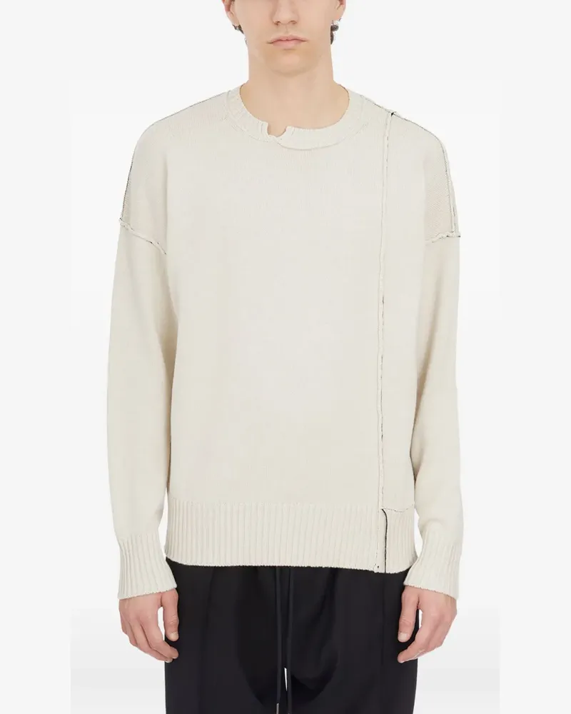 Isabel Benenato panelled sweater - Nude Nude