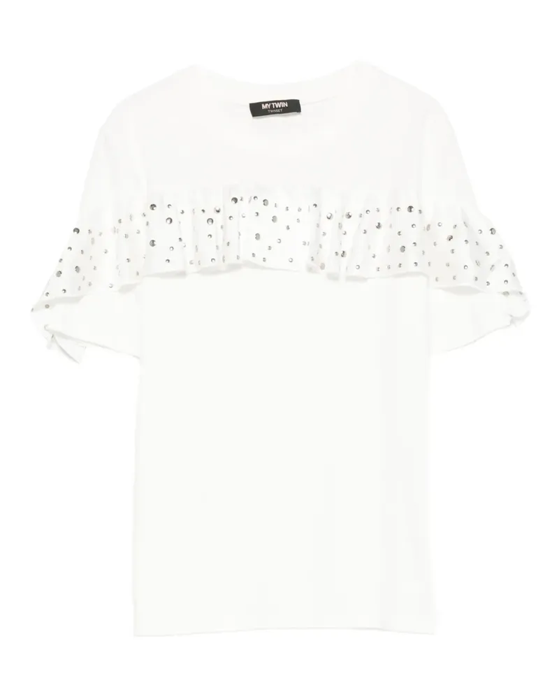 Twin-Set T-Shirt mit Nieten - Weiß Weiß