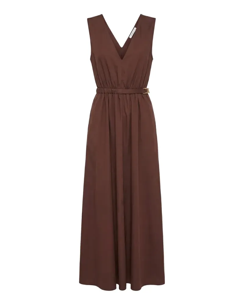 Patrizia Pepe belted V-neck maxi dress - Braun Braun