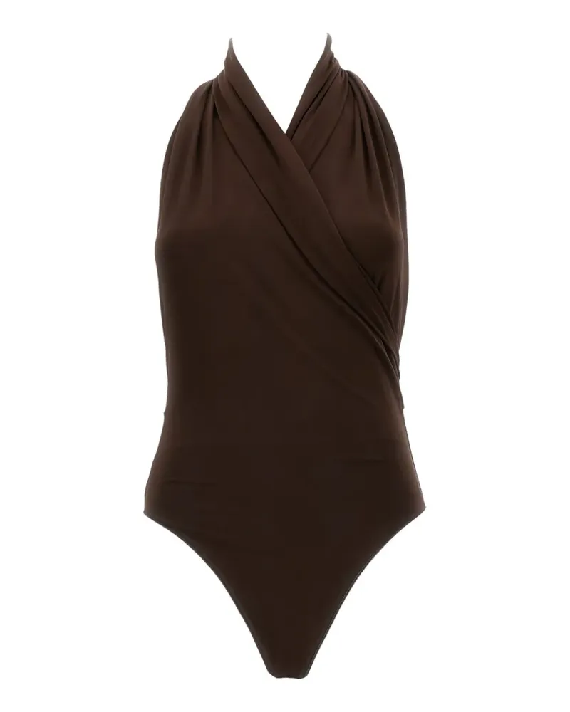 ANDAMANE Vina drapierter Neckholder-Body - Braun Braun
