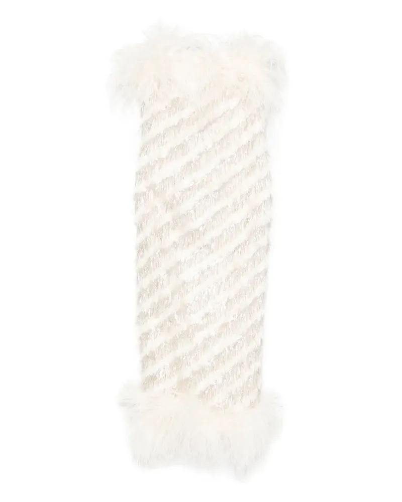 Taller Marmo Midikleid mit Federbesatz - Nude Nude