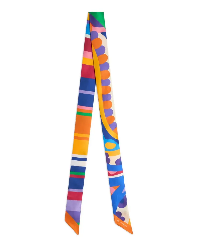 Etro Seidenschal mit Paisley-Motiv - Blau Blau