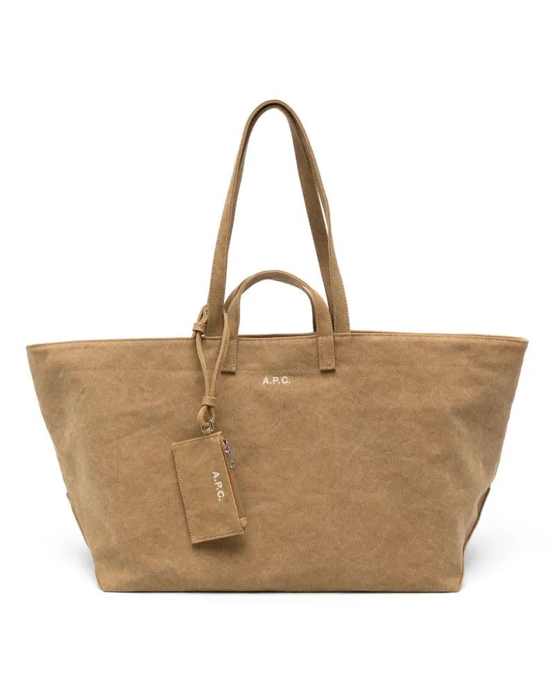 A.P.C. Drummer Tote Bag mit Logo-Print - Nude Nude