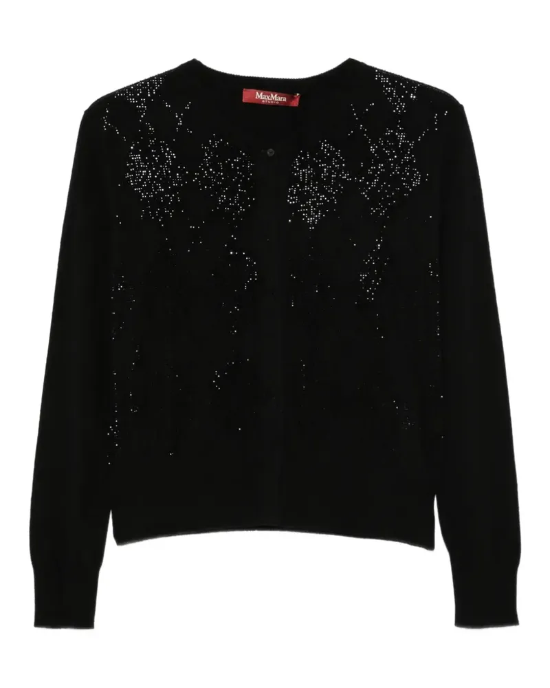 Max Mara Cardigan mit Strass - Schwarz Schwarz