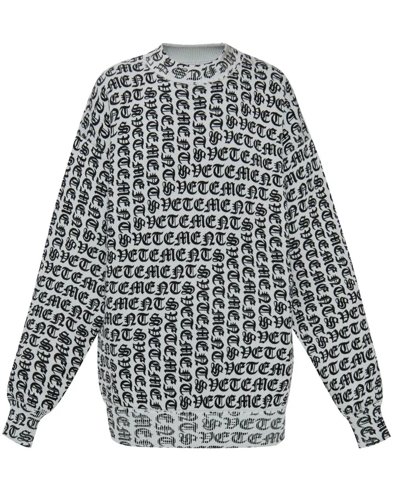 VETEMENTS Pullover mit Logo-Intarsie Grau