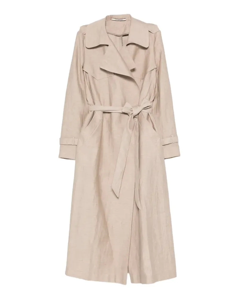 Tagliatore belted storm-flap coat - Nude Nude