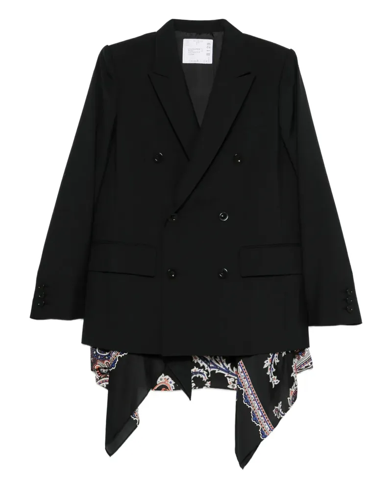 Sacai double-breasted paisley blazer - Schwarz Schwarz
