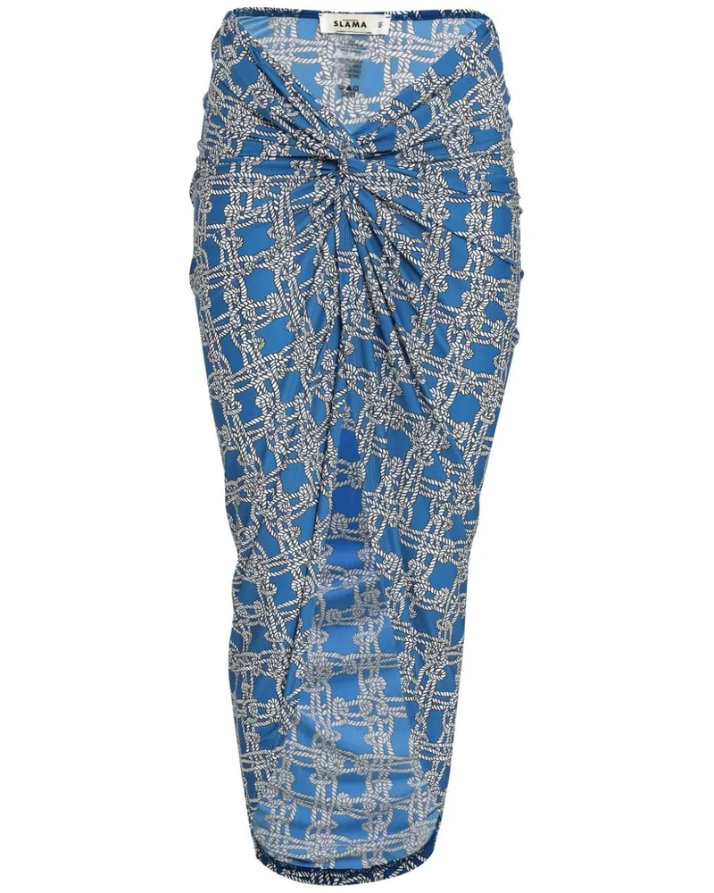 Amir Slama Strandkleid mit Knoten - Blau Blau