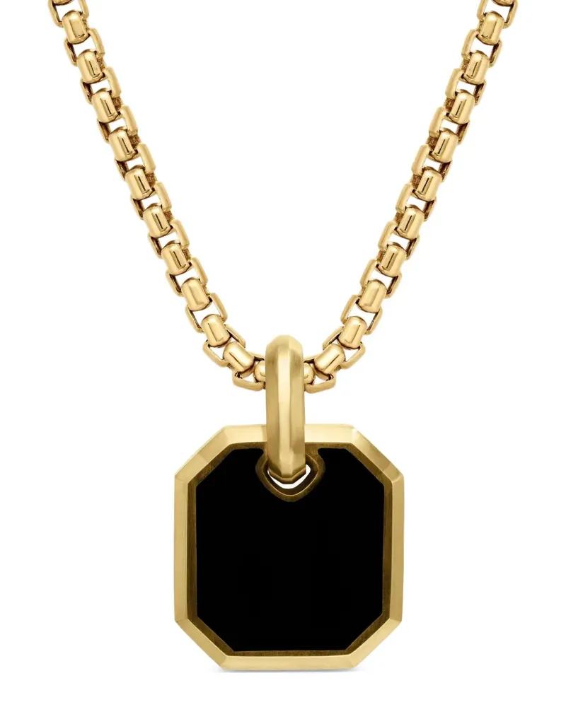 David Yurman 18kt Roman Gelbgoldamulett mit Onyx (15mm) - Schwarz Schwarz