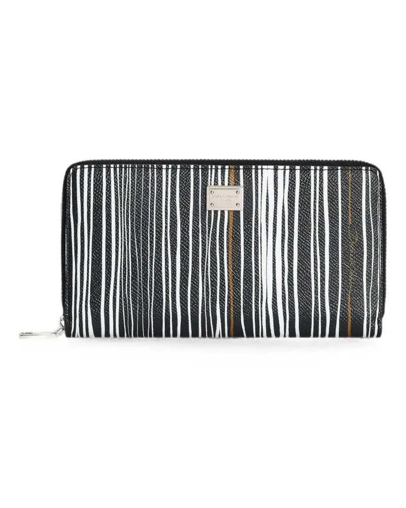 Dolce & Gabbana stripe-print calfskin wallet - Schwarz Schwarz
