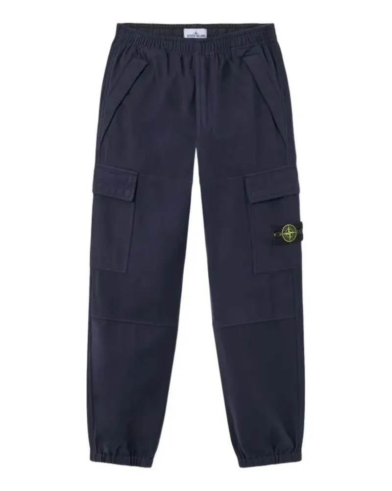 Stone Island 3100050 Woll-Nylon Flanell-TC Loose-Fit-Jogginghose mit elastischen Bündchen - Blau Blau