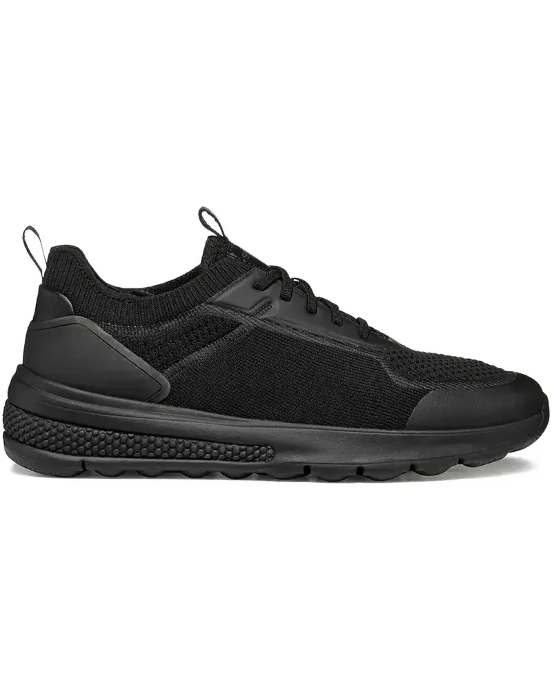 Geox Spherica Actif Sneakers in Strickoptik - Schwarz Schwarz