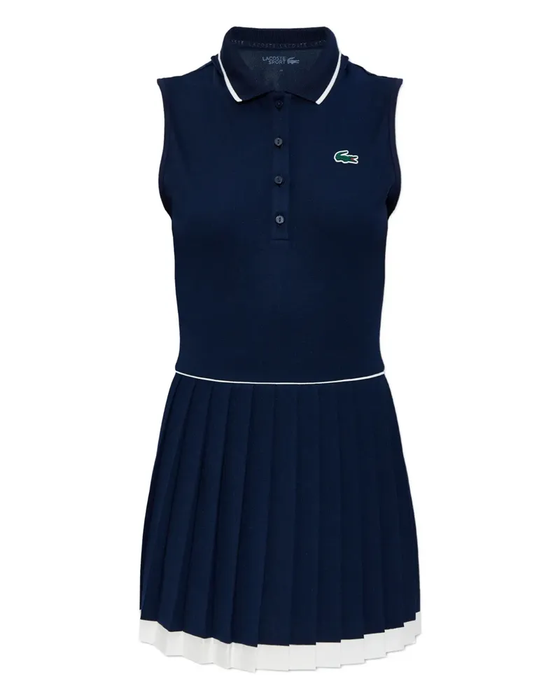 Lacoste logo-embroidery sleeveless mini dress - Blau Blau