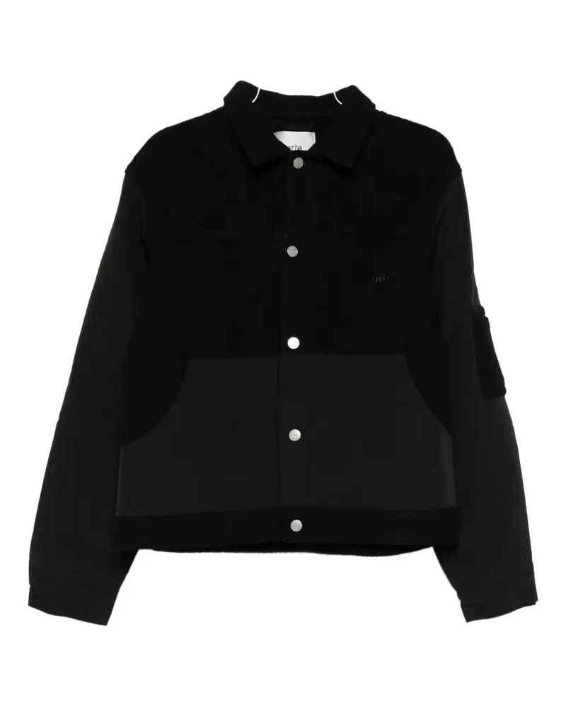 Arte Antwerp button-up bomber jacket - Schwarz Schwarz
