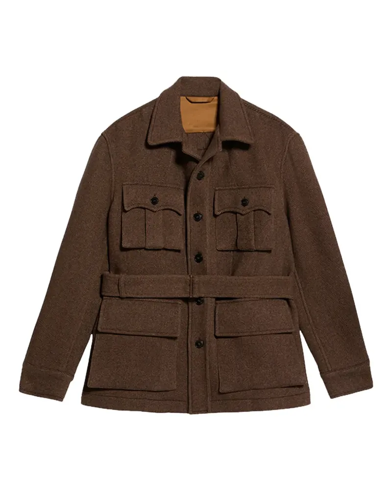 Fortela Carlo flapped belted jacket - Braun Braun