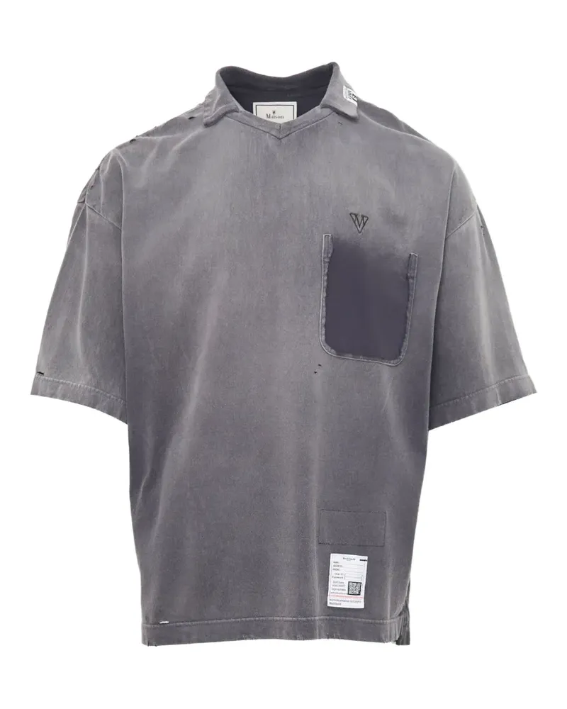 MIHARAYASUHIRO sun-faded like collared T-shirt - Grau Grau
