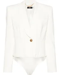 Elisabetta Franchi Einreihiger Blazer aus Krepp Weiß