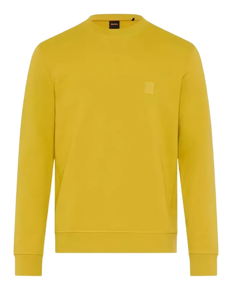 HUGO BOSS Sweatshirt mit eckigem Patch - Gelb Gelb