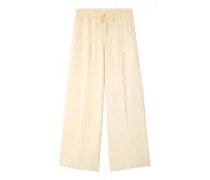 Weite Satinhose mit Kordelzug - Nude