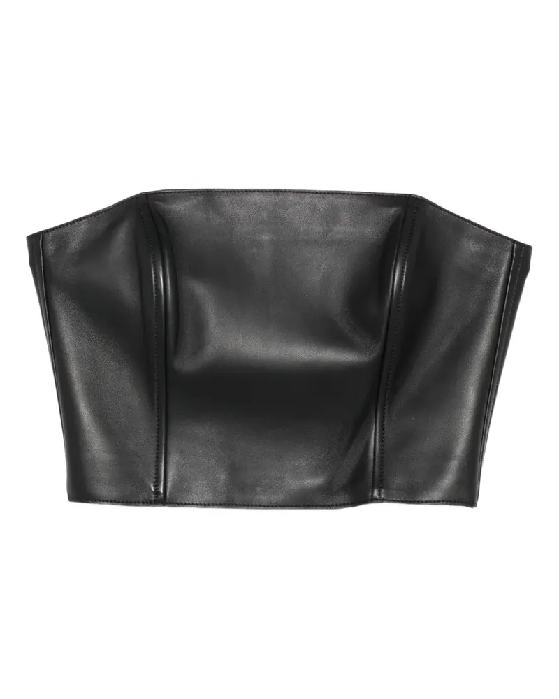 Ralph Lauren Schulterfreies Top aus Leder - Schwarz Schwarz