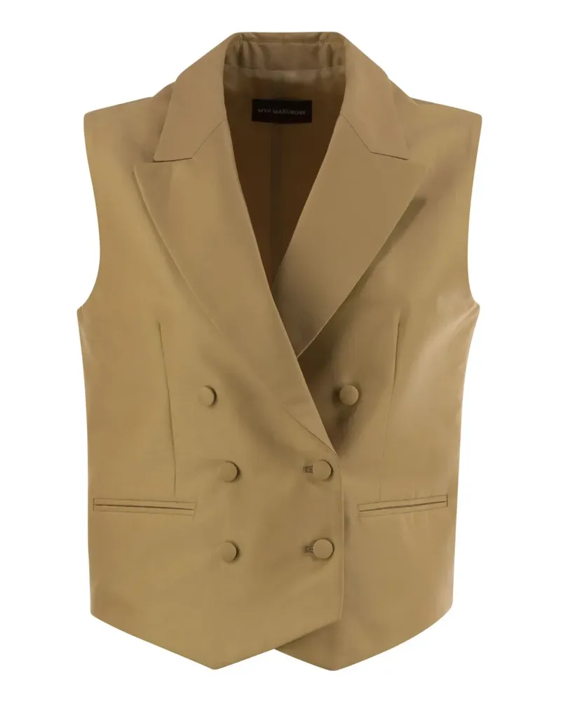 MVP Wardrobe Doppelreihige Weste - Nude Nude