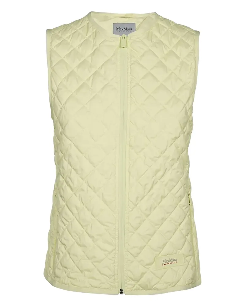 Max Mara Gesteppte Weste mit Logo-Patch - Gelb Gelb