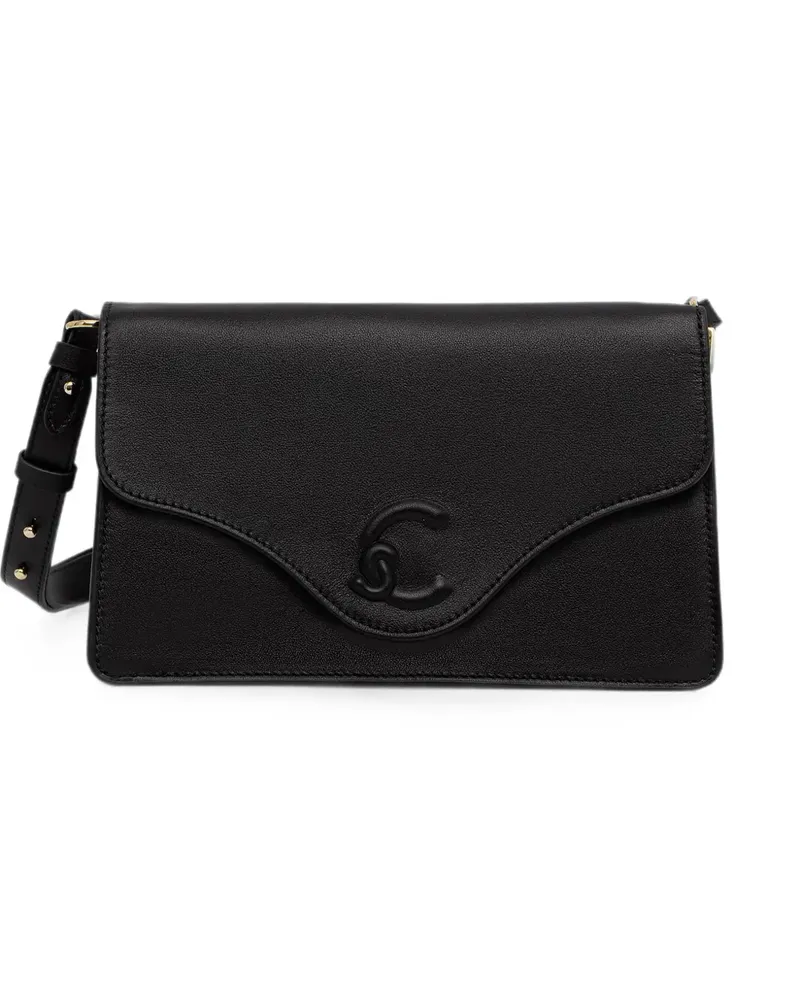 Coccinelle Schultertasche mit Logo-Schild - Schwarz Schwarz