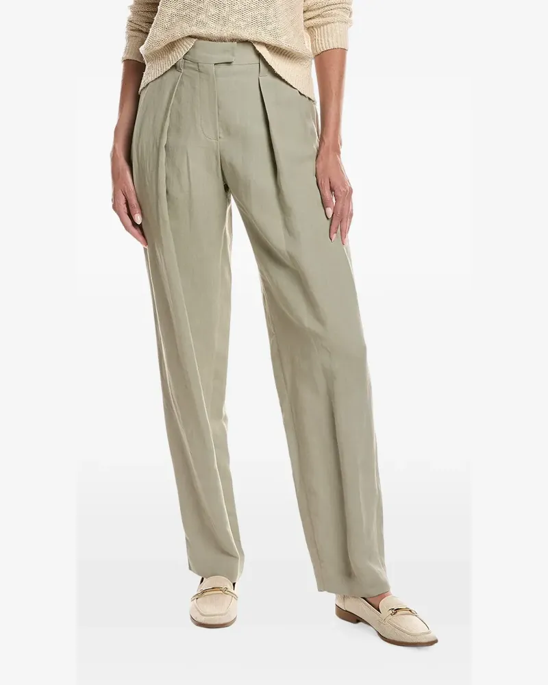Brunello Cucinelli Straight-Leg-Hose mit Falten - Grün Grün