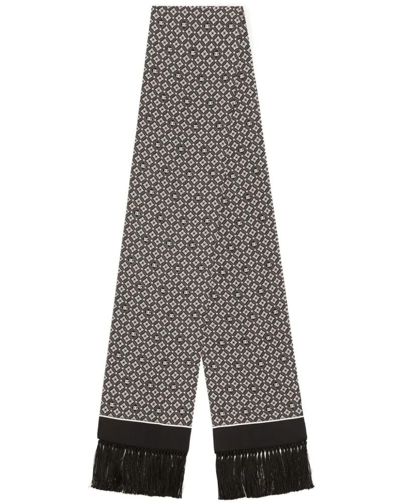 Dolce & Gabbana Schal mit Mosaik-Print - Schwarz Schwarz