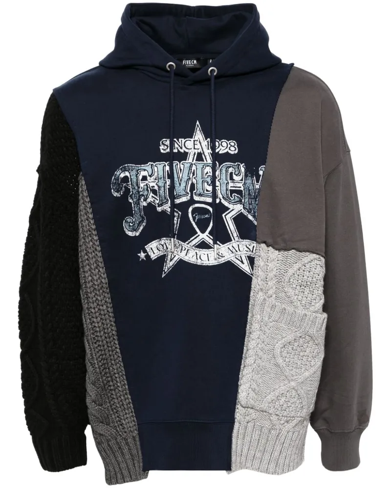 FIVE CM Hoodie mit gestricktem Einsatz - Blau Blau