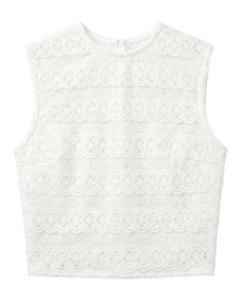 Charo Ruiz Corin Cropped-Top aus Spitze - Weiß Weiß