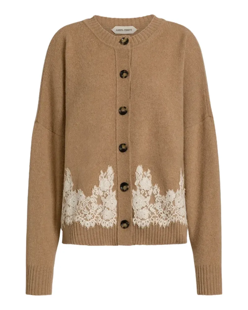 Alberta Ferretti Cardigan mit Spitze - Nude Nude