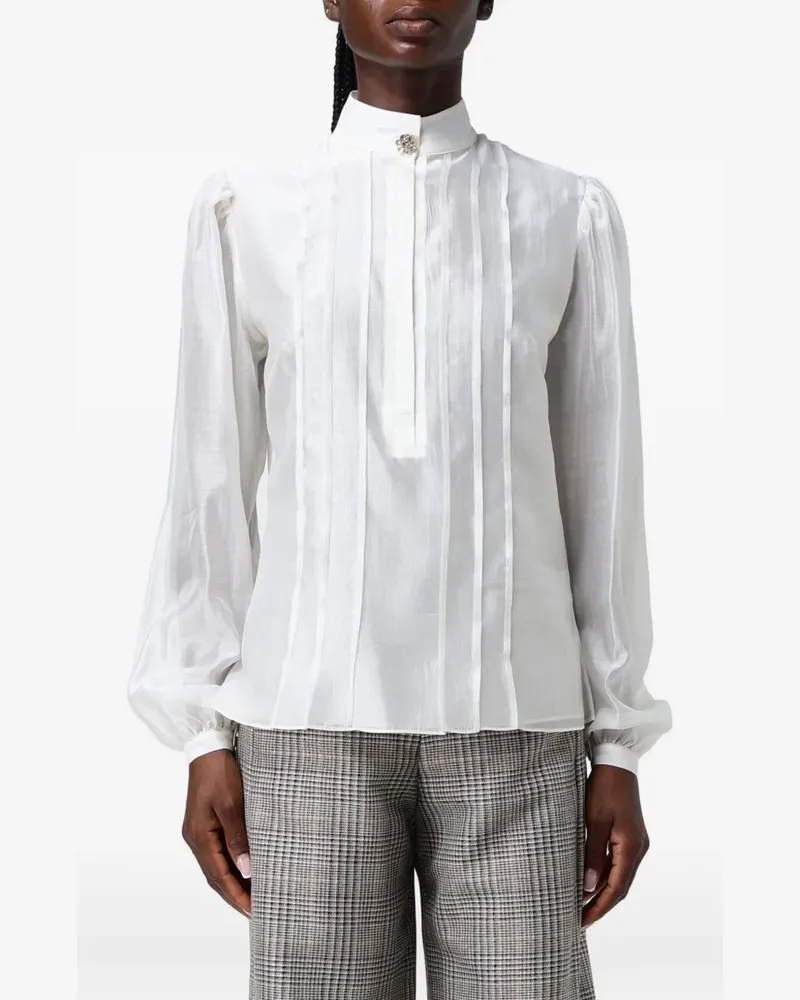 Hanita pleated puff-sleeve blouse - Weiß Weiß