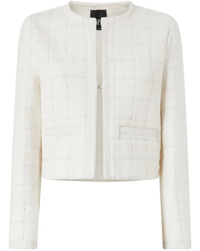 Pinko Cropped-Jacke mit Rundhalsausschnitt - Weiß Weiß