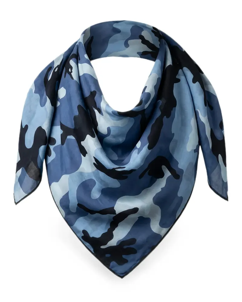 Valentino Garavani Camouflage-Schal - Blau Blau