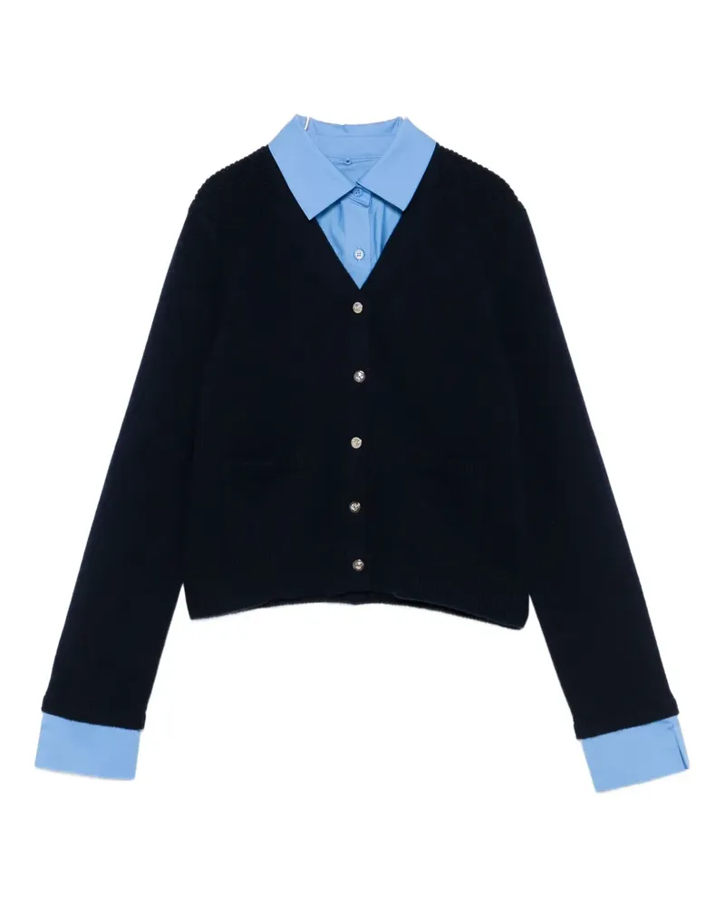 Maje Geknöpfter Cardigan mit aufgesetzten Taschen - Blau Blau