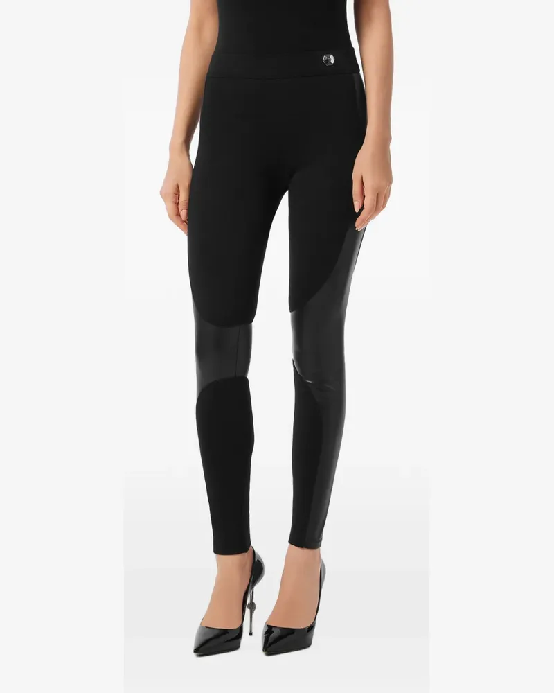 Philipp Plein Leggings aus Faux-Leder - Schwarz Schwarz