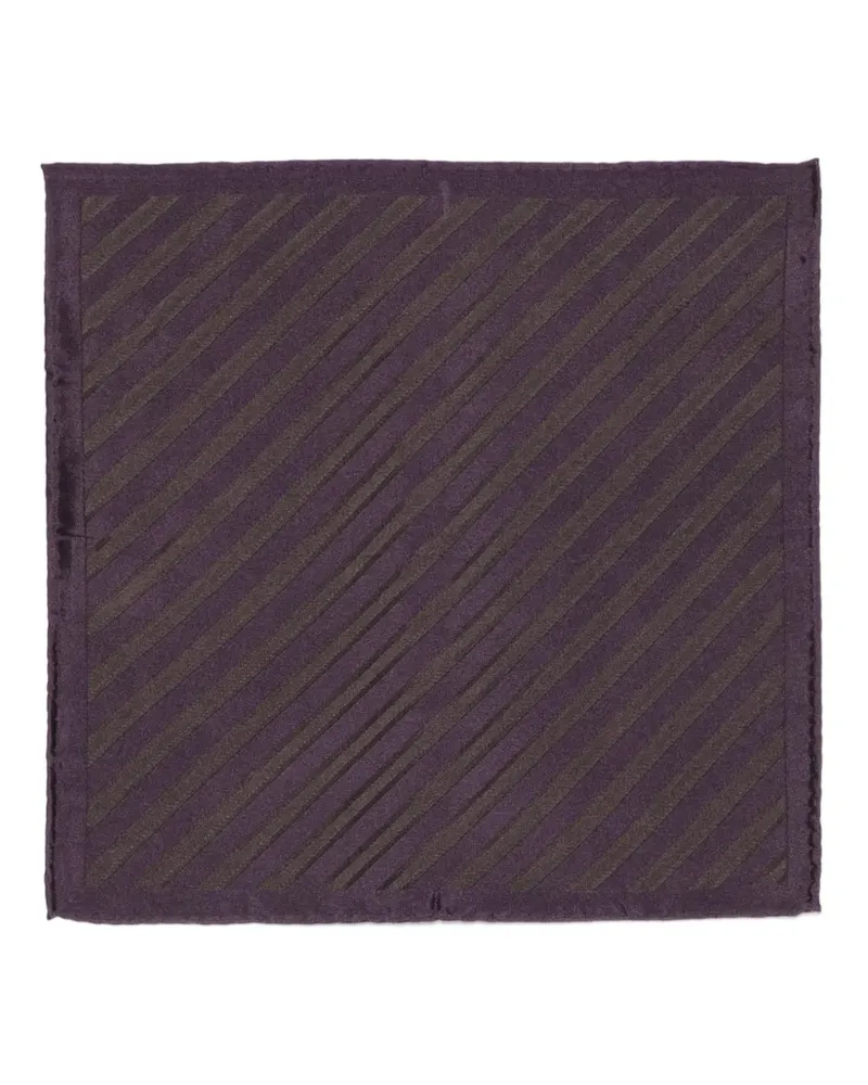 Brunello Cucinelli Regimental Stripe Einstecktuch aus Seide - Violett Violett