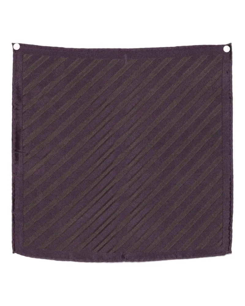Brunello Cucinelli Regimental stripe silk pocket square - Violett Violett