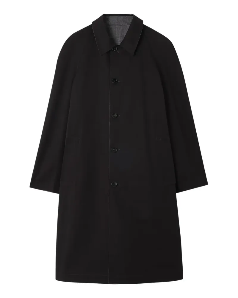 Burberry Langer, wendbarer Parkbury Wollmantel mit Karo - Schwarz Schwarz