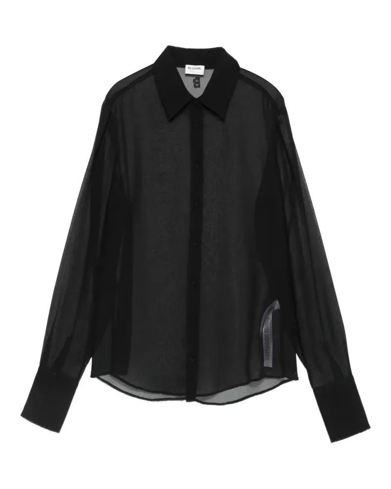 Blumarine Hemd mit spitzem Kragen - Schwarz Schwarz