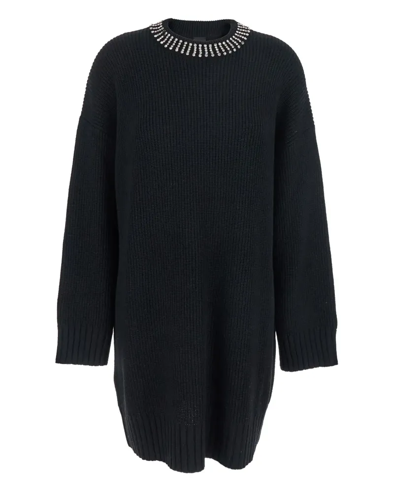 Pinko Minikleid mit Kristallen - Schwarz Schwarz