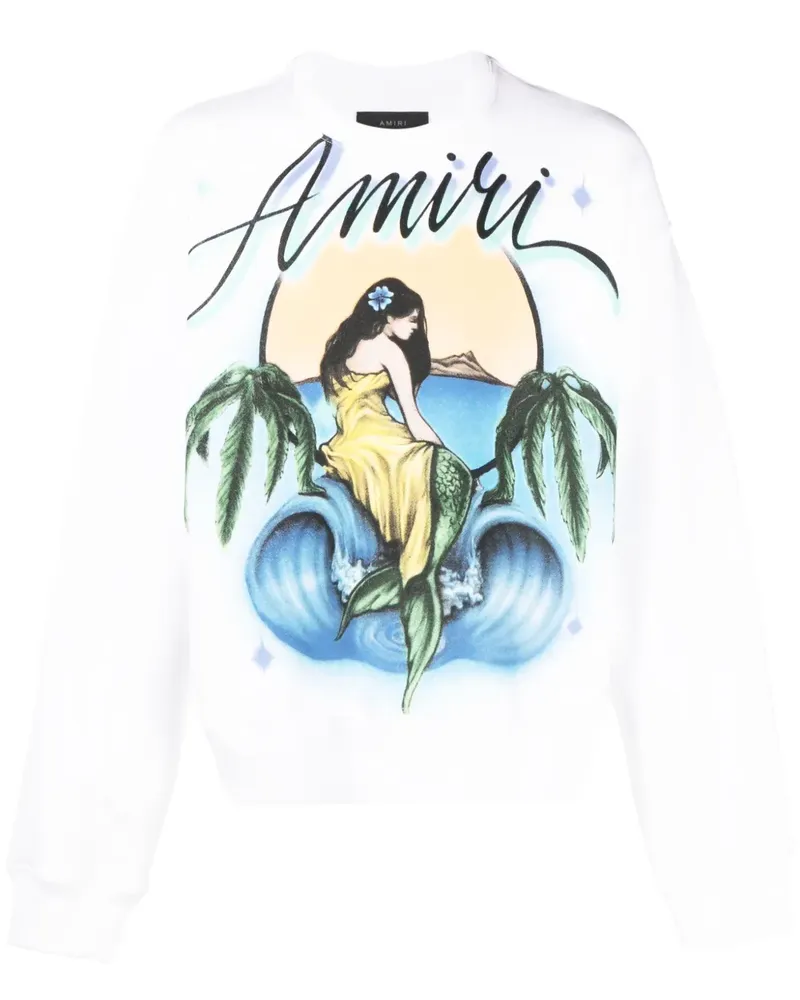 Amiri Sweatshirt mit Meerjungfrau-Print - Weiß Weiß