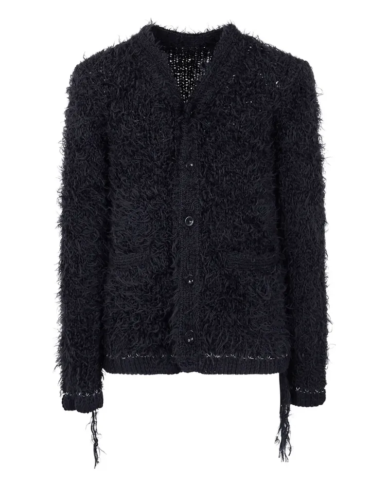 Sacai Cardigan mit ausgefranstem Saum - Schwarz Schwarz